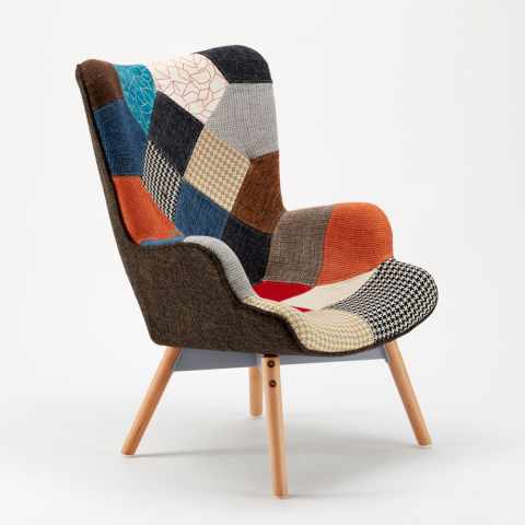 Sofa Chair Patchwork Scandinavian Padded Living Offices Patchy Promotion