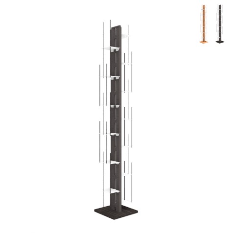 Vertical wooden column bookcase 13 shelves h195cm Zia Veronica H Promotion