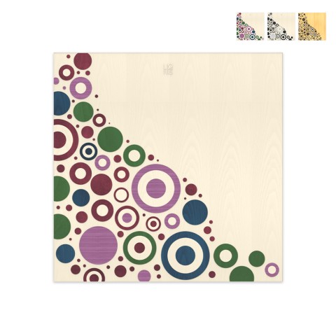 Modern inlaid wooden painting 75x75cm design Circles Promotion