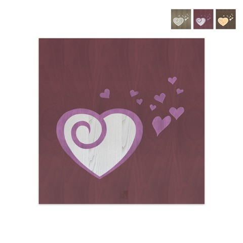 Hand inlaid wooden painting 75x75cm fantasy heart Amour Promotion