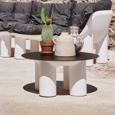 Low round outdoor garden terrace side table design Athens T1 Promotion