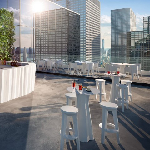 Round bar stool 74cm modern design minimal polyethylene Frozen S1-R Promotion