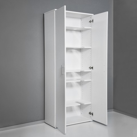 Multipurpose storage cupboard 2 doors 6 compartments white KimMopp 6WP Promotion