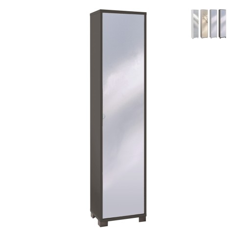 Mirror door storage column cabinet 4 adjustable shelves Beck Promotion