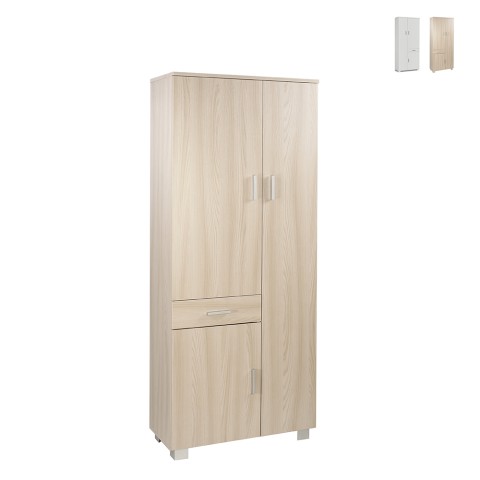 Multipurpose wardrobe 3 doors 6 shelves drawer Vigo Promotion