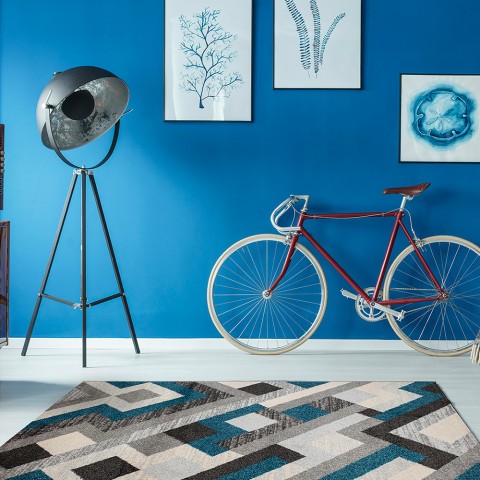 Rectangular Carpet Rug Modern Design for Living Room Office Art Modern Blue Promotion