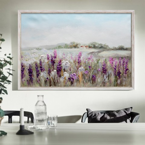 Hand-painted canvas landscape flower field 60x90cm W619 Promotion