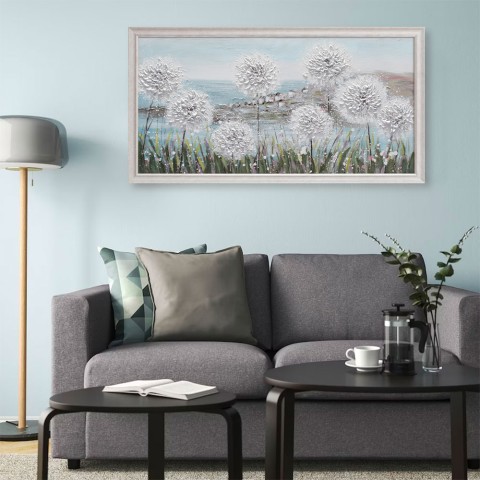 Hand-painted picture canvas field flowers dandelions frame 60x120cm W726 Promotion