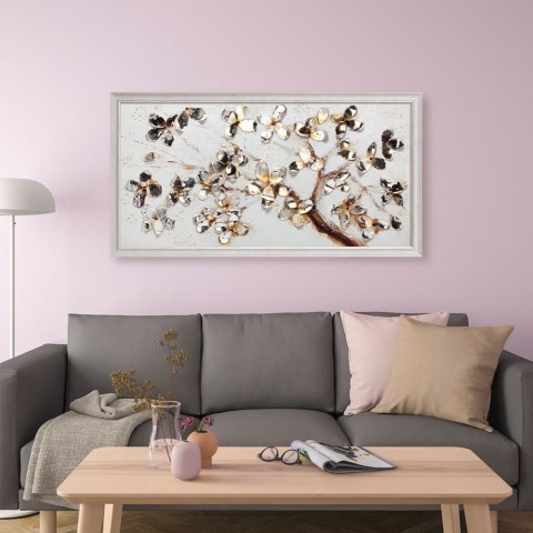 Hand-painted picture branch flowers metal frame 60x120cm Z440 Promotion