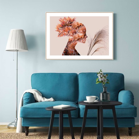 Picture frame 70x100cm Unika 0047 autumn woman poster print Promotion