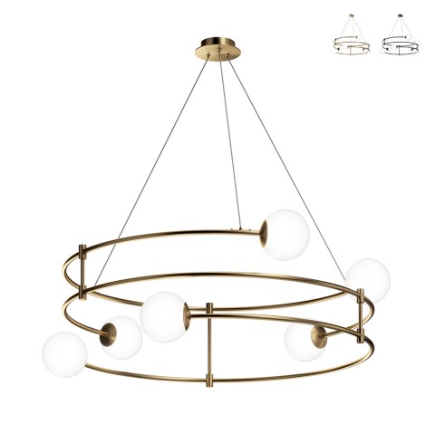 Modern chandelier 6 balls glass spiral circles Balance Maytoni Promotion