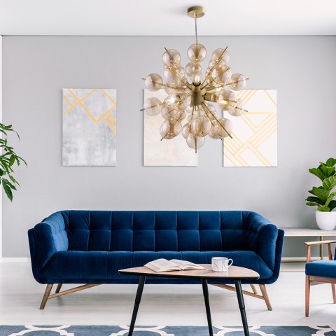 Living room chandelier modern design blown glass spheres Bolla Maytoni Promotion