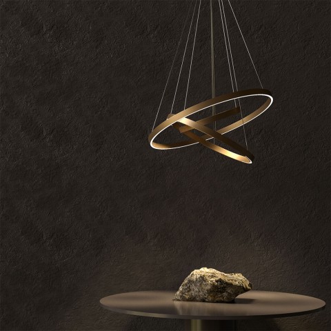 Minimal style adjustable LED ceiling chandelier 3 rings Rim Maytoni Promotion