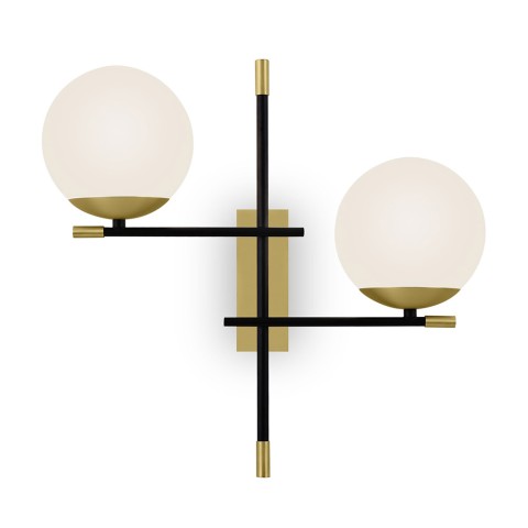 Wall lamp applique black gold 2 spheres white Nostalgia Maytoni Sx Promotion