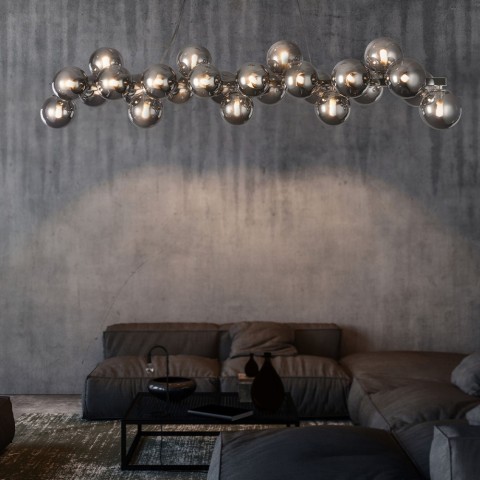 Chromed chandelier hanging balls living room table Dallas Maytoni Promotion