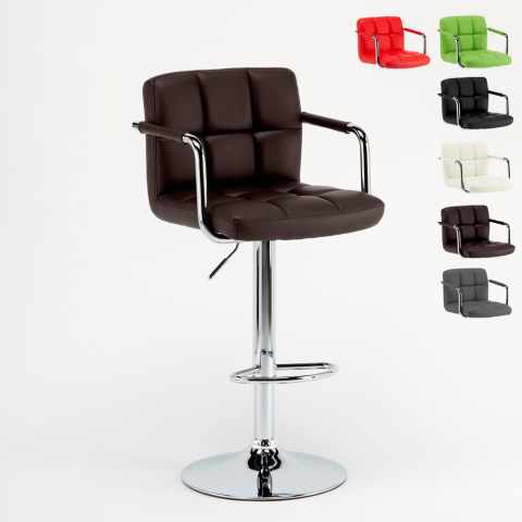 Adjustable high swivel kitchen bar stool with backrest and armrests Las Vegas Promotion