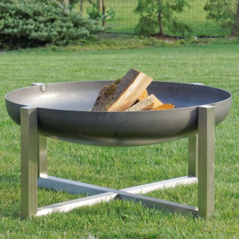 Round stainless steel hearth brazier for outdoor garden Quadra Promotion