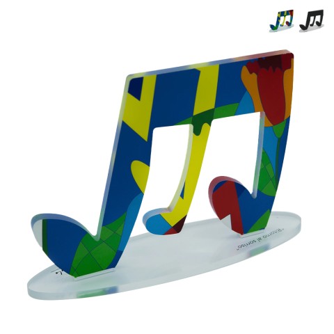 Colourful musical note in pop art style decorative sculpture Tricroma Promotion