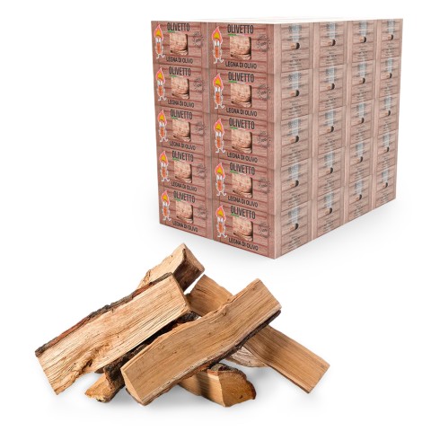 Olive wood for firewood 400kg box on pallet for Olivetto fireplace Promotion