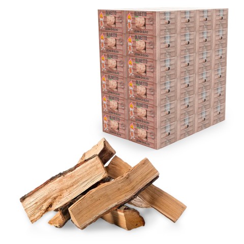 Ecological olive tree firewood for fireplace on pallet 480kg Olivetto Promotion