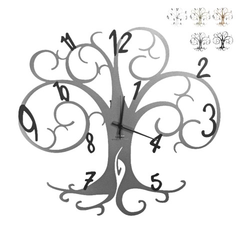 Handcrafted metal Tree Of Life wall clock 60x55cm Ceart Promotion