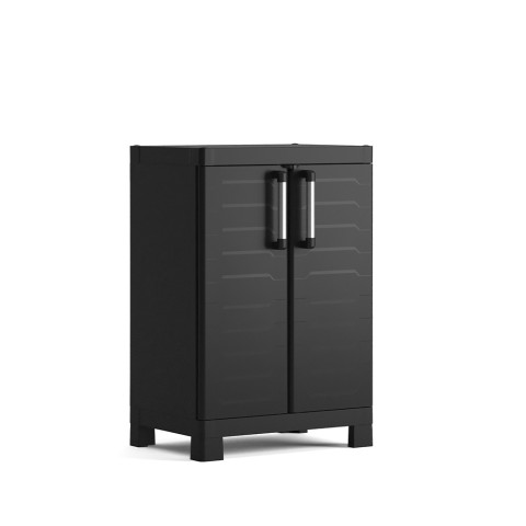 Black multi-purpose garage cupboard 2 adjustable shelves Detroit Low Keter Promotion