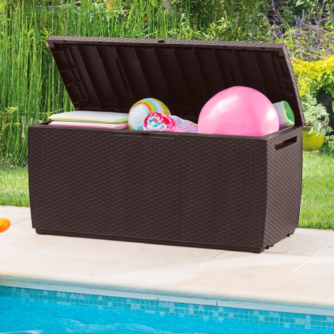 Capri Keter K227356 rattan garden chest with wheels Promotion