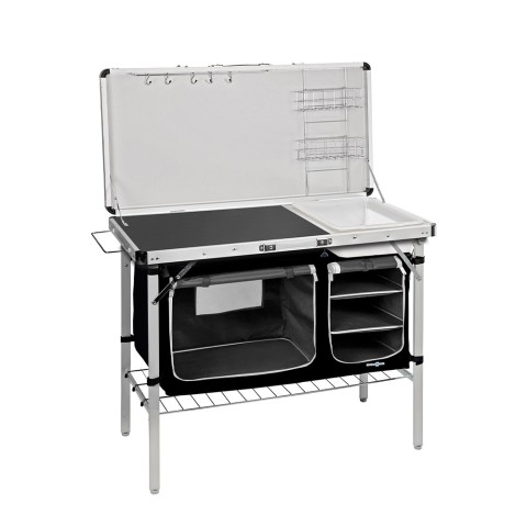 Folding camping kitchen cabinet with accessories Drive In Black Brunner Promotion