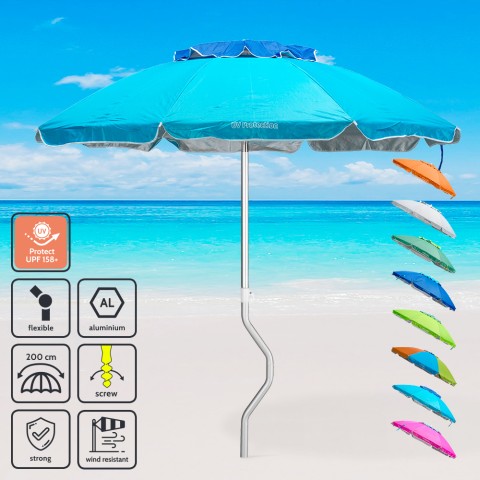 GiraFacile® 200cm Patented Beach Umbrella With UPF 158+ uv Protection Afrodite Promotion