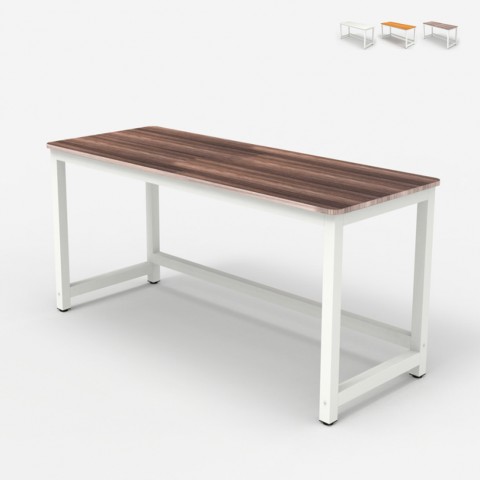 Rectangular office desk 120x60cm wood metal modern white Bridgewhite 120 Promotion