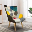 Armchair with Modern Design and Patchwork Armrests Patchy Chic On Sale