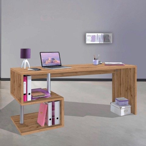 Modern smart working office desk 180x60cm Esse 2 Wood Promotion