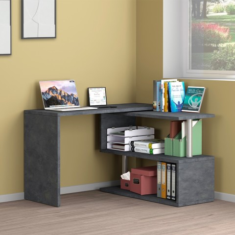 Corner office desk swivel office grey 2 shelves Volta RT Promotion