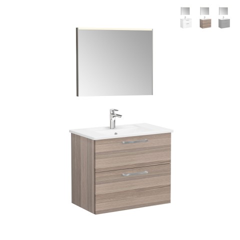 Suspended bathroom cabinet 80cm washbasin 2 drawers LED mirror Root VitrA M Promotion