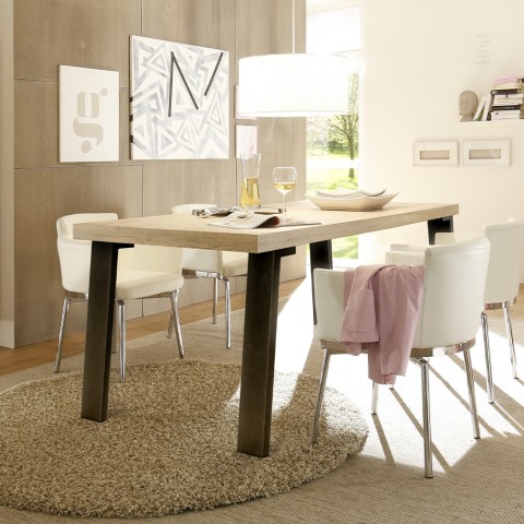 Industrial style dining table 190x90cm wood and iron Makani Palma Promotion