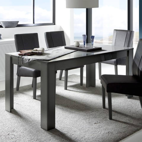 Modern dining room table 180x90cm anthracite high gloss Pandor Dama Promotion