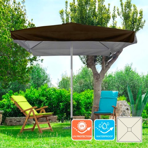 Marte Brown 3x3 square aluminium garden umbrella with central arm Promotion