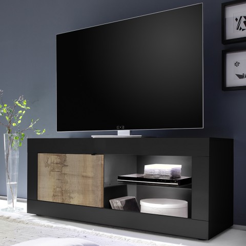 Modern industrial black wooden 140cm TV stand Diver NP Basic Mobile. Promotion