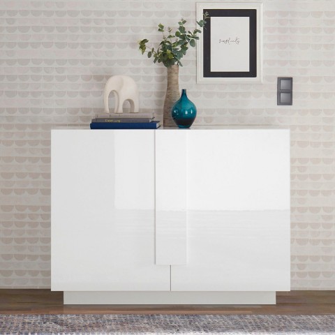 Prisma Wh L credenza 2 ante 4 cassetti bianco lucido design