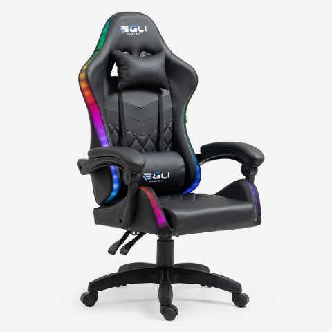Ergonomic leatherette LED RGB gaming office chair The Horde XL Promotion