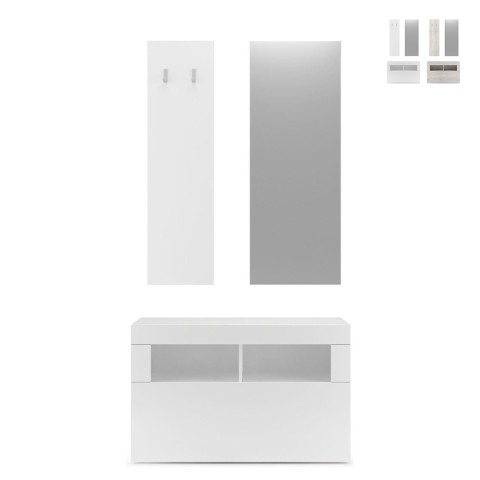 Basic Triangle mobile entrance hall mirror, coat hanger and shoe cabinet Promotion
