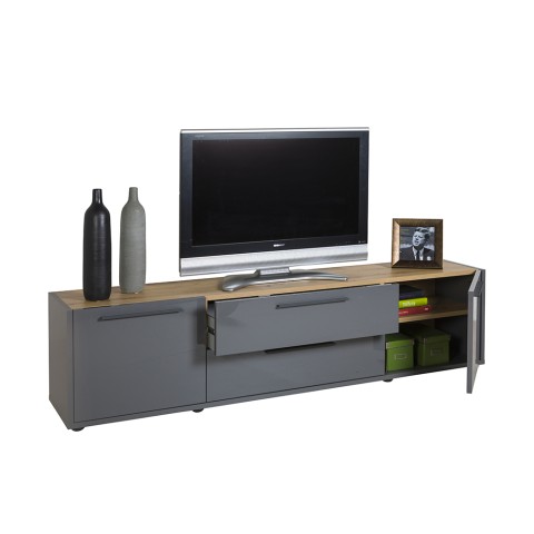Modern Industrial Style TV Stand with 2 Doors and 2 Drawers, 200cm Aron. Promotion