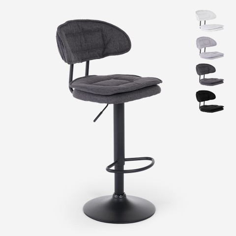 Modern adjustable kitchen bar stool in upholstered fabric Promotion