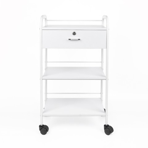Esthetician and Hairdresser Cart with 4 Wheels, Drawer, and Shelves Gordon. Promotion