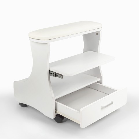 Kaekoon aesthetic pedicure footrest with cushion, drawer, and 4 wheels. Promotion