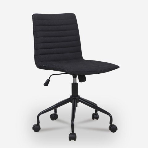 Office swivel chair padded with black fabric for smart working - Zolder Dark. Promotion