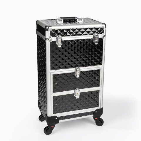Makeup trolley professional case with 2 drawers and 4 wheels Cygnus. Promotion
