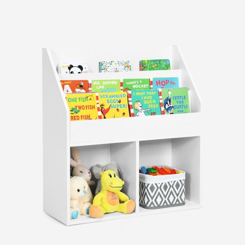 Children's bedroom bookshelf with compartments and toy storage Gurell Promotion