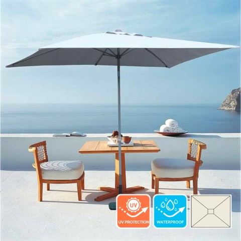 Eden 3x2M Rectangular Garden Parasol With Aluminium Pole And Weather-Resistant Canopy Promotion