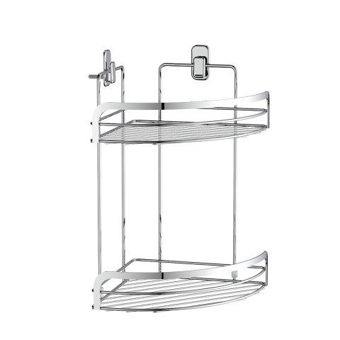 Corner shower shelf in two-level stainless steel for Compact bathroom Promotion